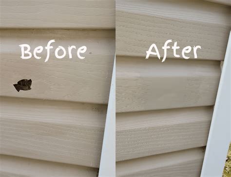 patch up sheet metal siding on house|fix holes in vinyl siding.